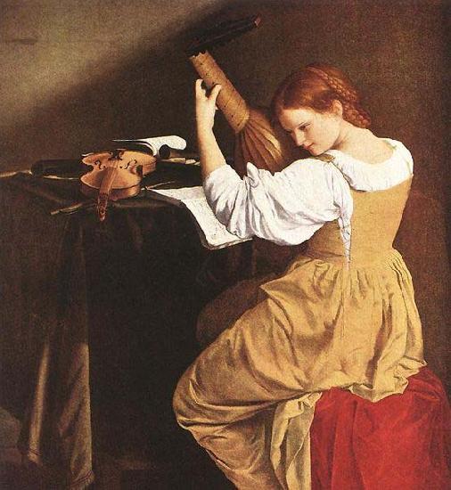 Orazio Gentileschi The Lute Player by Orazio Gentileschi. oil painting image